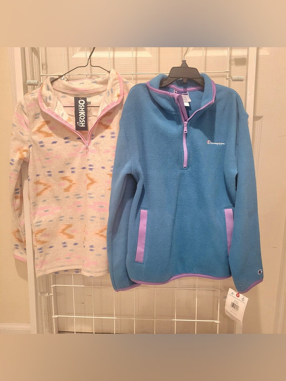 NWT x2 Size 10/12 Fleece Pullovers Kids Lot Sweater Half Zip Girl Boy Winter Top